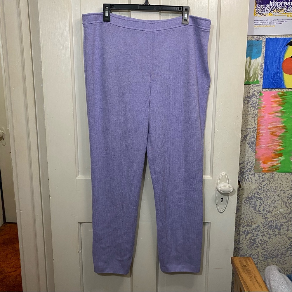 ST. JOHN | St. John Collection Alexa Lavender Purple Knit Pants